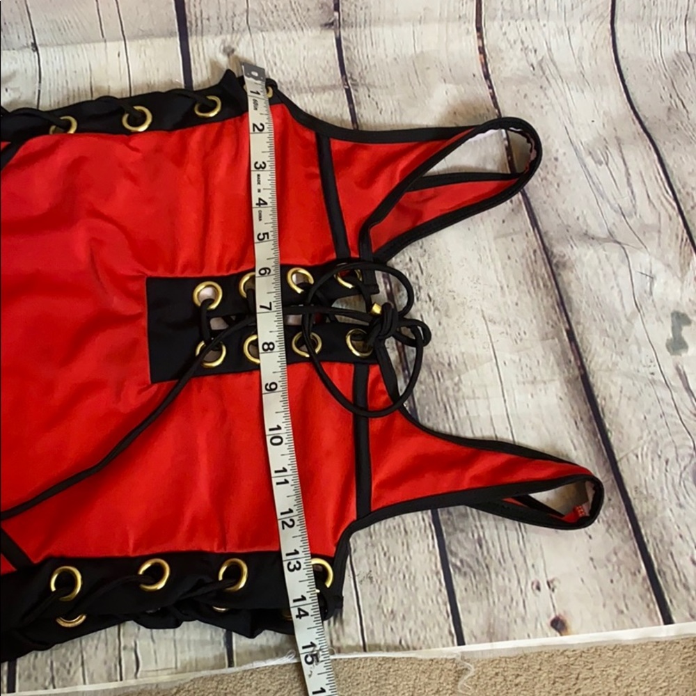 Sexy Red One Piece Swimsuit - Picture 5 of 6